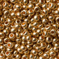 18184 Бисер Preciosa, золотой - Бисер "Preciosa", непрозрачный, круглый, глянцевый, цвет: 18184, 10/0, 5 г, арт. 18184
